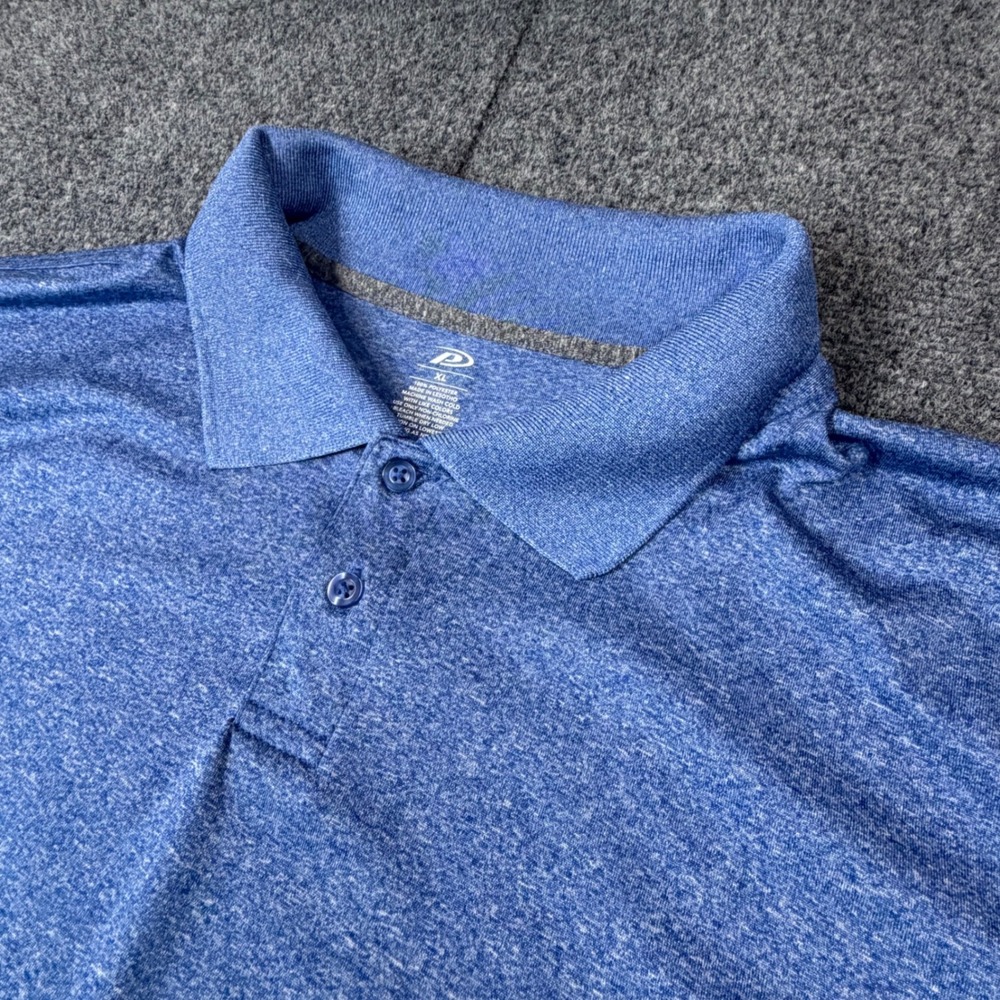 Pro Player Mens XL Blue Heathered Performance Golf Polo‎ Shirt Short Sleeve XL